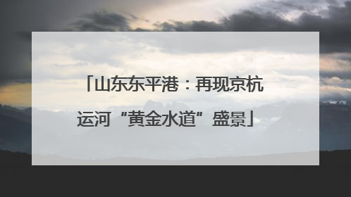 山东东平港：再现京杭运河“黄金水道”盛景